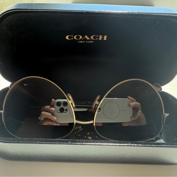 Coach Women's Sunglasses with Gold Frame - Picture 1 of 4